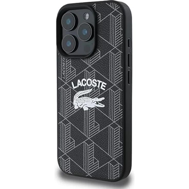 CG MOBILE Lacoste LCHMP16LPIGK Hülle für iPhone 16 Pro 6.3" schwarz, Monogram Vintage Logo, Hardcase-Typ TPU/PC/PVC-Material – Bild 2