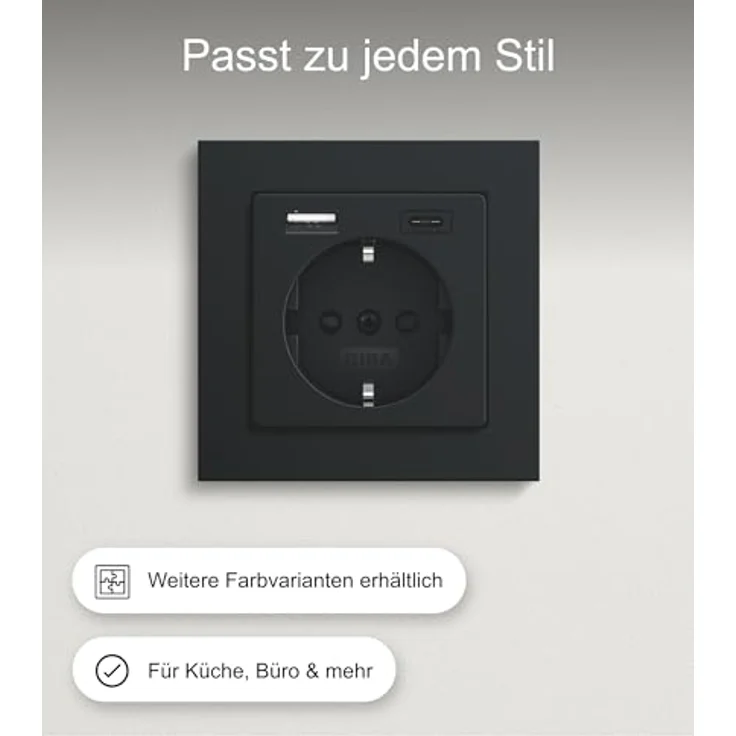 Gira 245903 SchukoSteckdose USB-Anschluss Shutter Berührungsschutz 2-fach TypA(max.2,4A) TypC(max.3A) System 55 Reinweiß glänzend UP Schutzkontaktsteckdose Wandsteckdose Smartphone Tablet 32mm – Bild 5