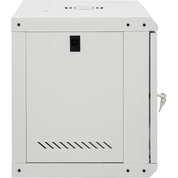 vidaXL 9U Wand Netzwerkschrank, Serverschrank Wandmontage, 19" Rack Server Schrank, Abschließbar, IP20, Schwarz – Bild 4