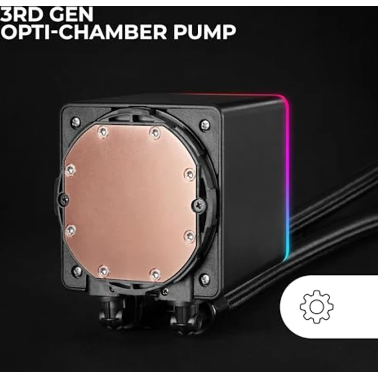 Mars Gaming ML-VISIONPRO360, All-in-One CPU Wasserkühler mit drei 120-mm-Lüftern und mehrfarbiger LED-Beleuchtung, Schwarz – Bild 4