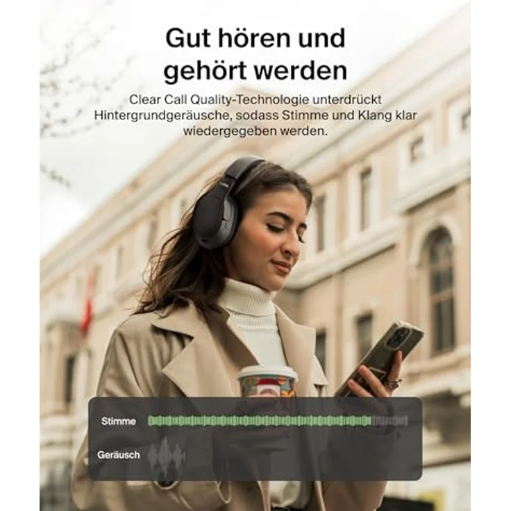 Belkin SoundForm Isolate Noise Cancelling Kopfhörer kabellos Bluetooth Kopfhörer, Headset mit Mikrofon, Over-Ear-Kopfhörer mit 60 Stunden Wiedergabe, tiefer Bass, CloudCushion Hörmuscheln – Schwarz – Bild 4