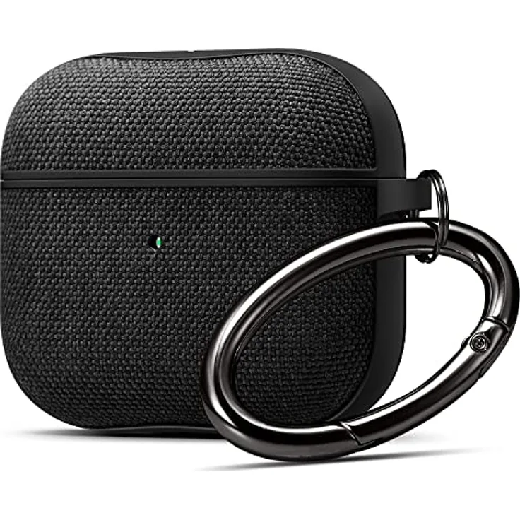 Spigen Urban Fit Hülle Case kompatibel mit Airpods 3 Generation 2021 - Schwarz - Minimaler Look mit hochwertigem Strickstoff und PC-Futter