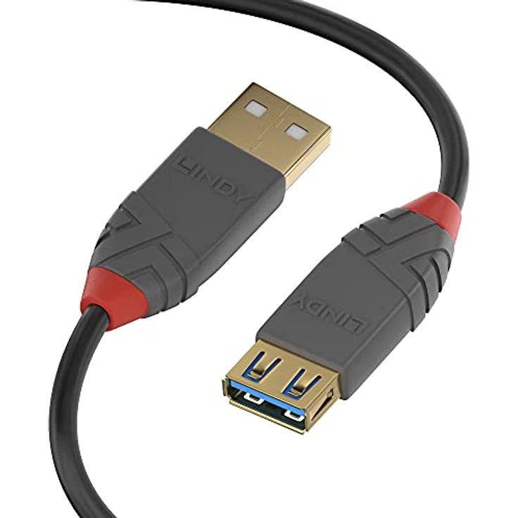 LINDY 36761 1m USB 3.0 Typ A Verlängerungskabel, Anthra Line Anthrazit – Bild 2