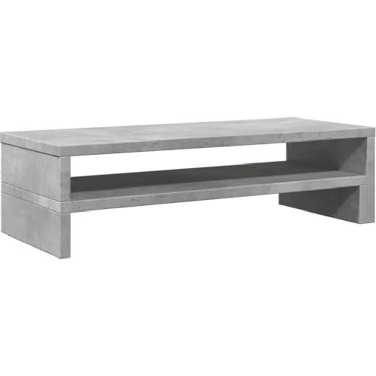 vidaXL Monitorständer Betongrau, Holzwerkstoff mit Stauraum, 54x22x15 cm, max. Belastbarkeit 25 kg – Bild 6
