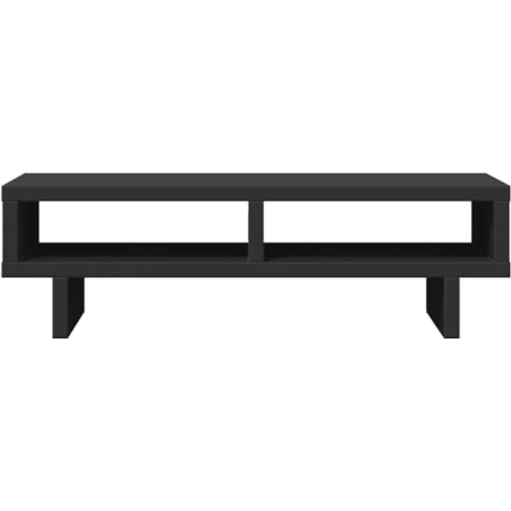 vidaXL Monitorständer Schwarz, 50x27x15 cm aus Holzwerkstoff mit 2 Fächern für zusätzlichen Stauraum – Bild 5