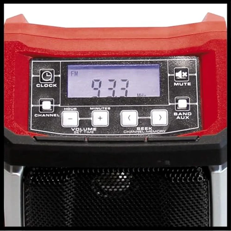 Einhell Akku-Radio TE-CR 18 Li - Solo (18V, 90mm Lautsprecher, 10 Senderspeicherplätze, LCD Display, integrierte Antenne, AUX Anschluss, ohne Akku und Ladegerät) – Bild 8