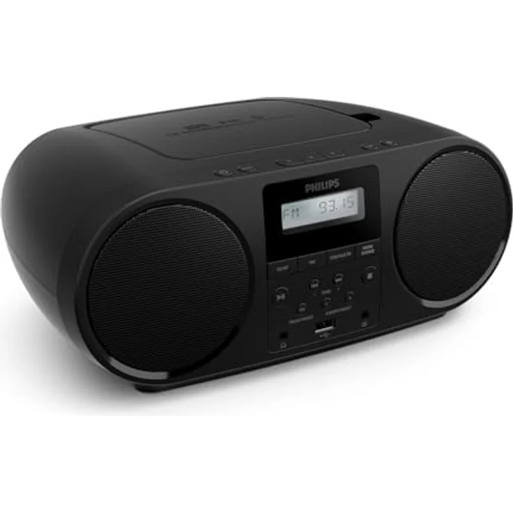 Philips TAZ5000/10, tragbares FM-Radio und CD-Player mit Bluetooth, Farbdisplay und Fernbedienung, Schwarz – Bild 1