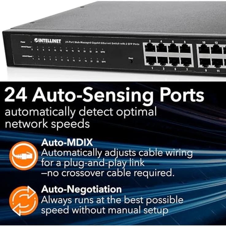 Intellinet 24-Port Web-Managed Gigabit Ethernet Switch mit 2 SFP-Ports schwarz 560917 – Bild 4