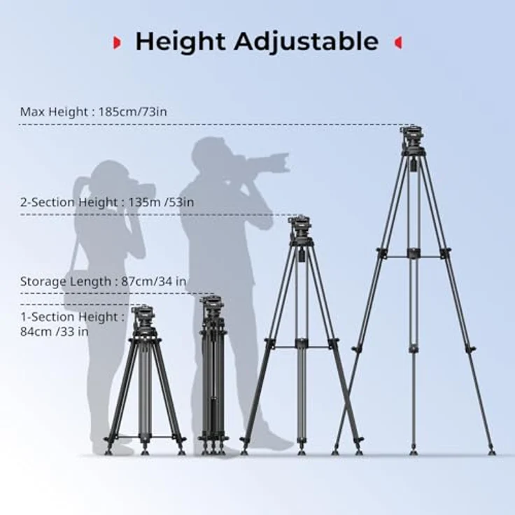 SmallRig 5441 AD14, Heavy-Duty Carbon Fiber Tripod für Smartphone-/Digital-Kamera, schwarz – Bild 5