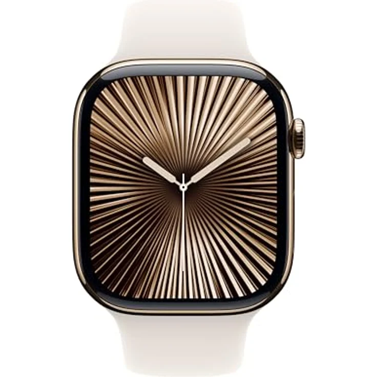 Apple Watch Series 10, 46 mm, GPS + Cellular, Titangehäuse Gold, Sportarmband Polarstern, M/L – Bild 2