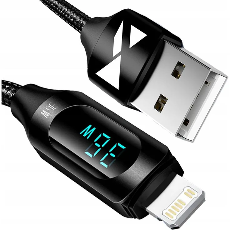 Wozinsky WUALC1-Kabel, USB-A auf Lightning, mit LED-Anzeige, 2,4 A, 1 m, schwarz