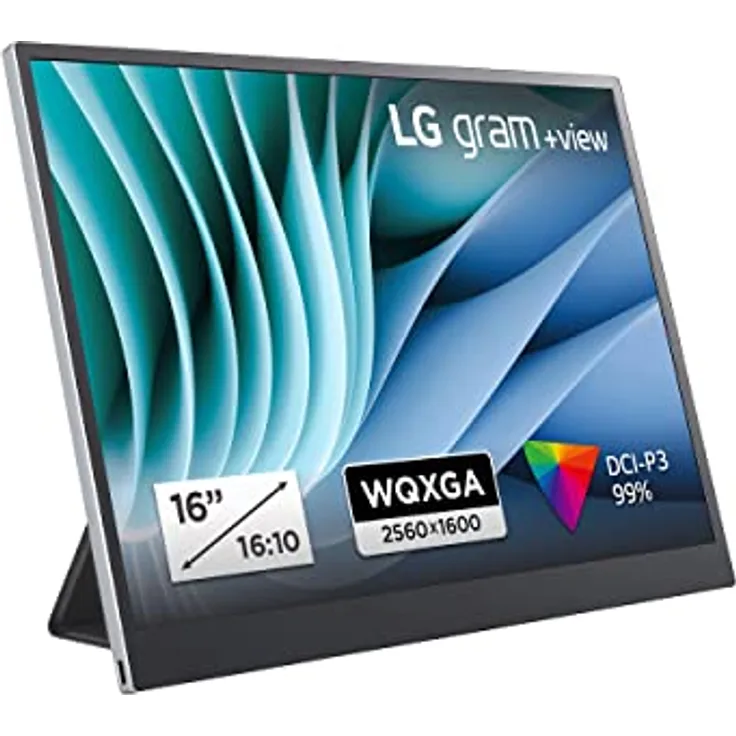 LG gram +View 16MR70, 16 Zoll +View für LG gram Portable Monitor, mit USB Typ-C, 45 W Power Delivery