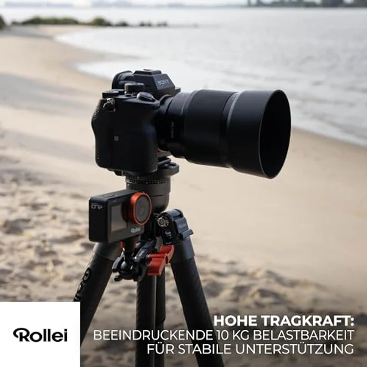Rollei Easy Traveler XL Carbonstativ - 10 kg Tragkraft, Stabile Bauweise, Ultraleicht, Kompakt, Mühelose Feststellfunktion – Bild 2
