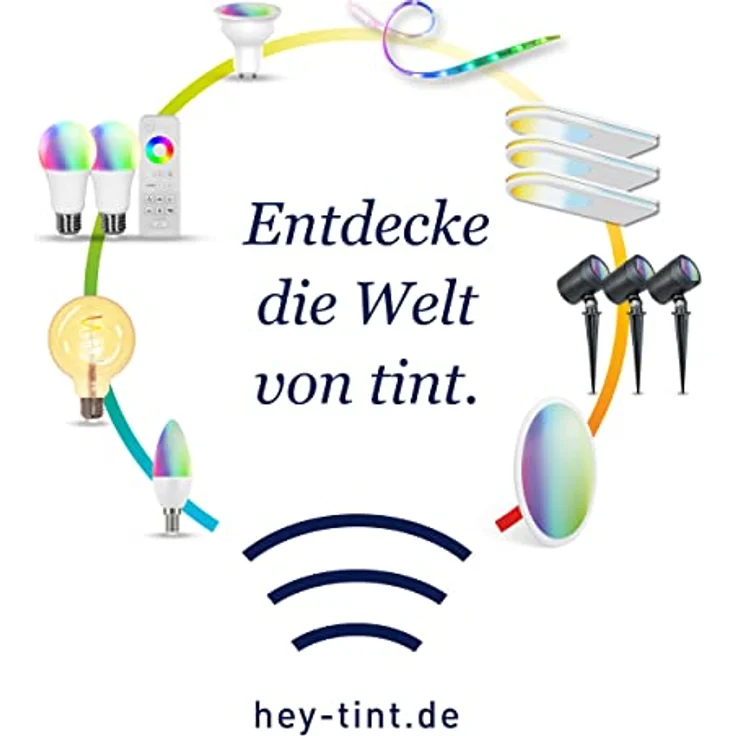 tint Smarte Fernbedienung – Steuerung von Farben und Weißtönen – Einstellung von Lichtgruppen – 9 vorprogrammierte Lichtszenen – Farbe: Weiß – Bild 4