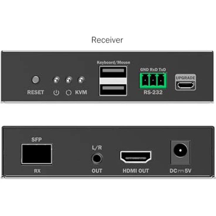 Digitus HDMI Fiber KVM IP Receiver, 4K/60Hz, KVM Switch, Schwarz - Flexible Punkt-zu-Multipunkt-Verbindung, latenzarme Videoübertragung, 3,5-mm-Stereoanschluss – Bild 7