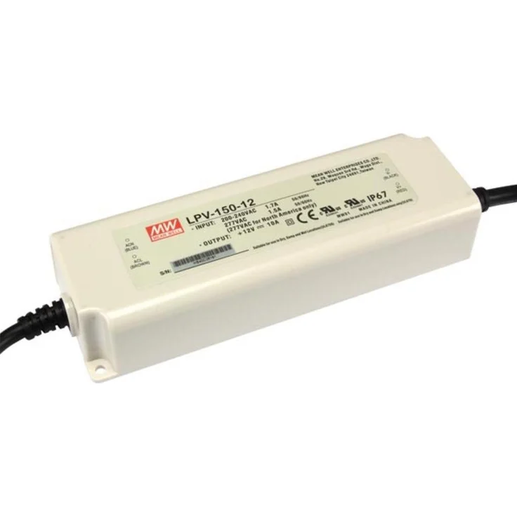 MeanWell 150 W Schaltnetzteil, 12 V, effizient mit 87 % und integrierten Schutzfunktionen, Weiss