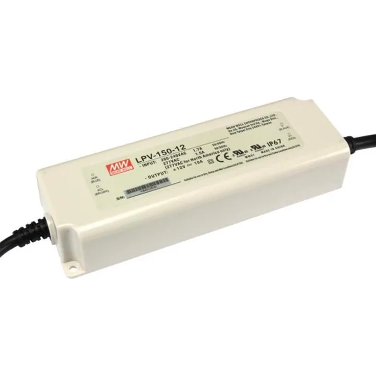 MeanWell 150 W Schaltnetzteil, 12 V, effizient mit 87 % und integrierten Schutzfunktionen, Weiss