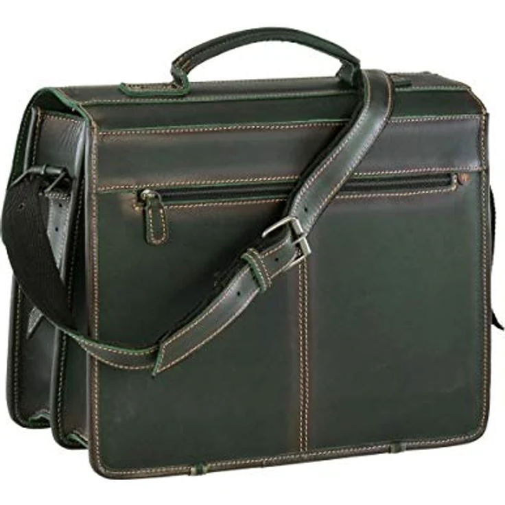 Greenburry Aktentasche Leder Schultasche XL Lehrertasche Tasche New Buffalo grün Damen Herren Schule Uni Arbeit – Bild 5
