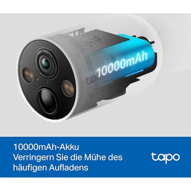 Tapo C425 Außenkamera Akku, 2-Pack | 2K Auflösung, WLAN, 10000-mAh-Akku, 150° FOV, Solarpanel Unterstützung, Alexa-kompatibel – Bild 4