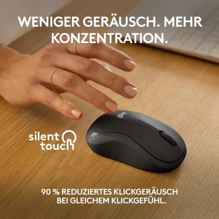 Logitech M240 Silent Bluetooth Maus, Kabellos, Kompakt, Mobil, Smooth Tracking, 18-Monate-Batterie, für Windows, macOS, ChromeOS, kompatibel mit PC, Mac, Laptop, Tablets - Graphit – Bild 3