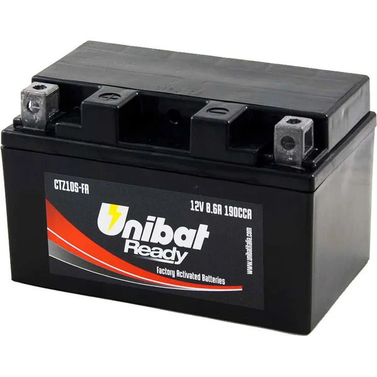 Unibat CTZ10S, Batterie 12V, 190A Startleistung, wartungsfrei, Blei-Kalzium-Legierung
