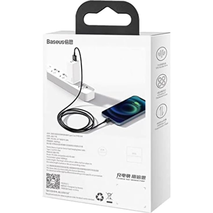 Baseus Superior USB-auf-Lightning Kabel, Schnellladung 2,4A, 2m, Schwarz, Hochgeschwindigkeitsdatenübertragung 480 Mbit/s – Bild 6