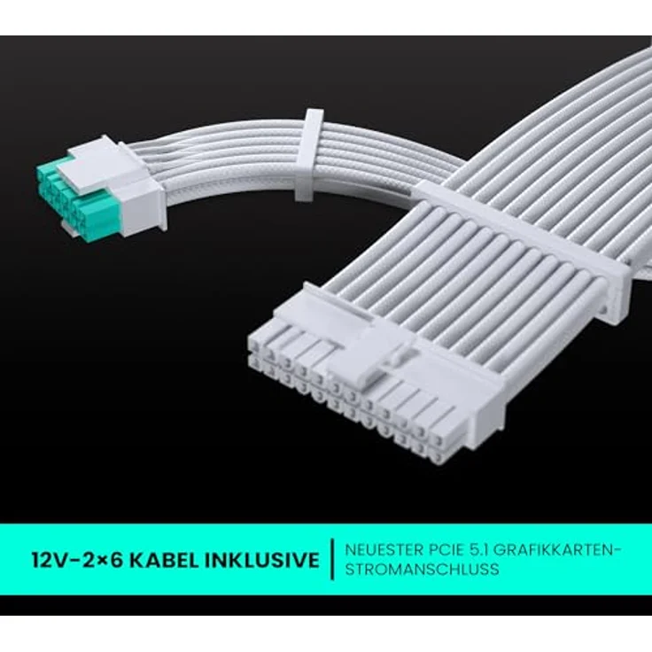 Phanteks AMP GH V2 1000W 80 PLUS Platinum Netzteil, PCIe 5.1, ATX 3.1, vollmodulares Kabelmanagement, geräuschloser Hybridmodus, weiß – Bild 5