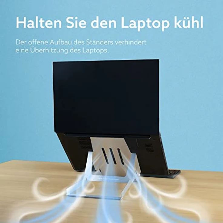 R-Go Tools Laptopständer, Höhenverstellbar, Ergonomisch, Faltbar, Aluminium, 3-stufige Winkel, Für Laptops [10/17-22 Zoll] – Bild 5