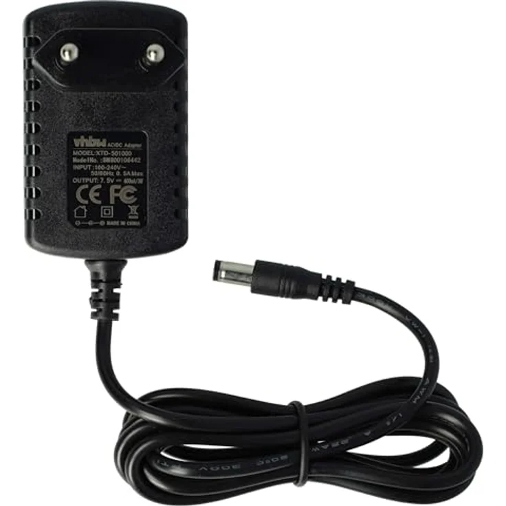 vhbw Netzteil kompatibel mit V-Tech Kidi Smart Glow Art, AC/DC Netzadapter mit Euro-Stecker, schwarz, 7,5 V / 0,4 A – Bild 2