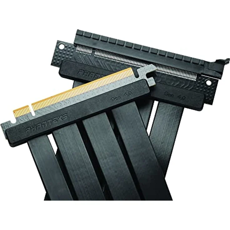 Phanteks (PH-CBRS4.0_FL22 220 mm Flat Line PCI-E Gen4.0 x16 Rise Kabel, 90 Grad Adapter, schwarz – Bild 2