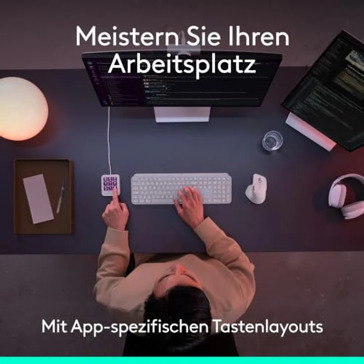Logitech MX Keypad, programmierbares Makro-Pad mit 9 anpassbaren Tasten, IntelliJ - Hellgrau – Bild 5