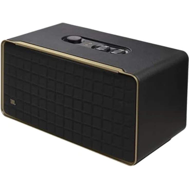 JBL Authentics 500 Hi-Fidelity Smart Home Lautsprecher – 70er Jahre Retro-Design Bluetooth Box – Mit Google Assistant, Kompatibel mit Amazon Alexa, AirPlay One App – Schwarz – Bild 1