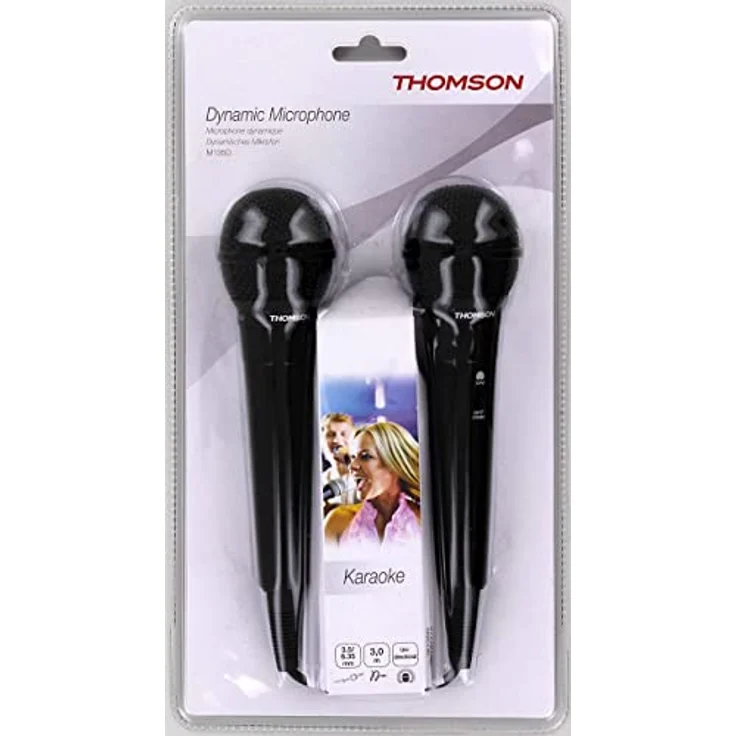 Thomson M135D 2x Dynamisches Mikrofon (Doppelpack, Nierencharakteristik, 3,5 mm Klinkenstecker, Kabellänge 3 m) schwarz – Bild 2
