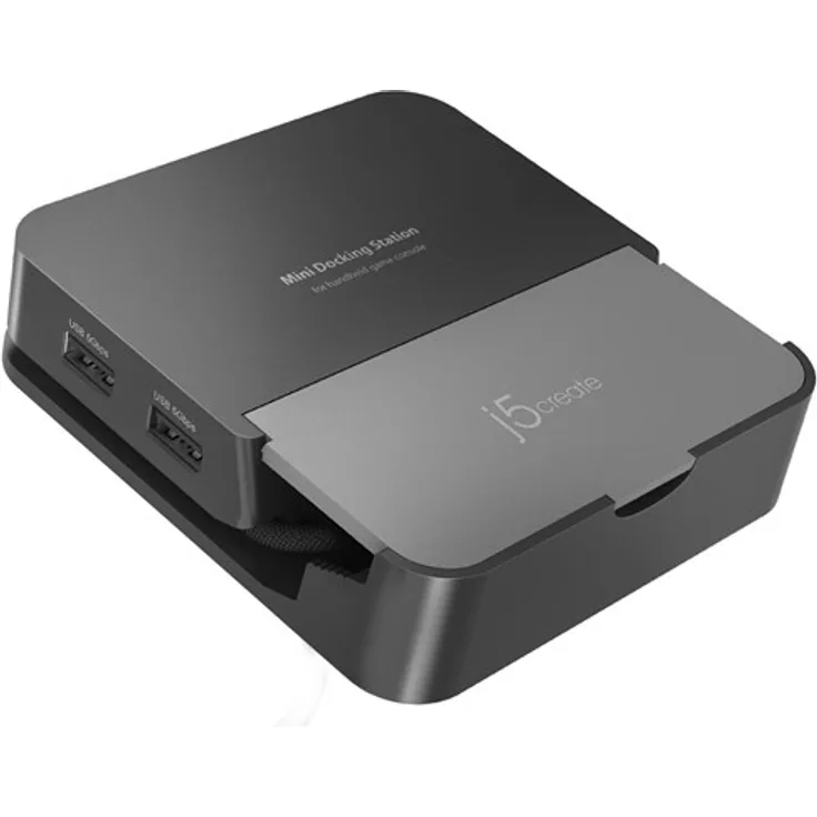 j5create Omni Side Dock JCD624-N, 6-in-1 Mini-Dockingstation für Nintendo Switch 2 und Steam Deck mit 4K HDMI, Gigabit Ethernet und USB-C Power Delivery