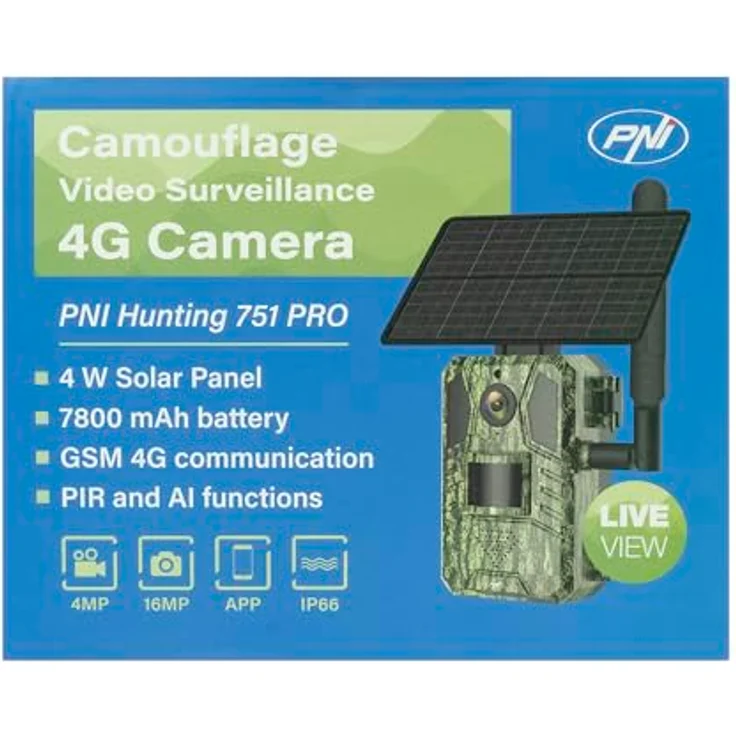 PNI Hunting 751 PRO Camouflage Videoüberwachungskamera, 16 MP, 4G LTE, GPS, Nachtsicht, IP66 wasserdicht, mit Batterie und Solarpanel – Bild 9