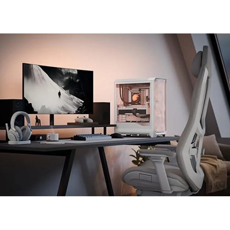 Fractal Design Meshify 3 RGB TG Clear, Midi-Tower PC-Gehäuse für E-ATX Mainboards, weiße Farbe, mit 3x 140-mm-Momentum-RGB-Lüftern und Tempered Glass Seitenteil – Bild 5