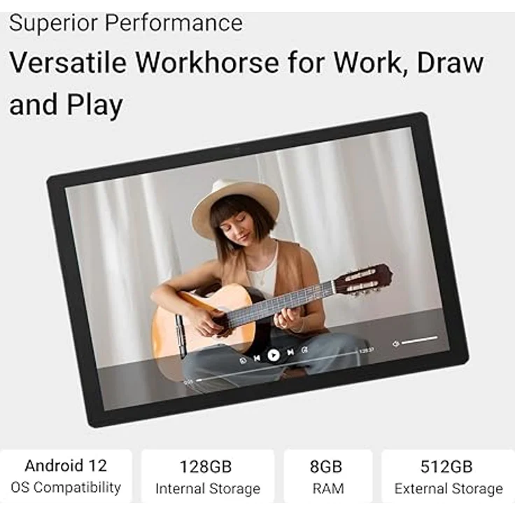 HUION Kamvas Slate 10 Standalone-Zeichentablett Schwarz/Grau, 10,1-Zoll-Digital Art Tablet mit Volllaminierung und 4096 Stufen – Bild 4