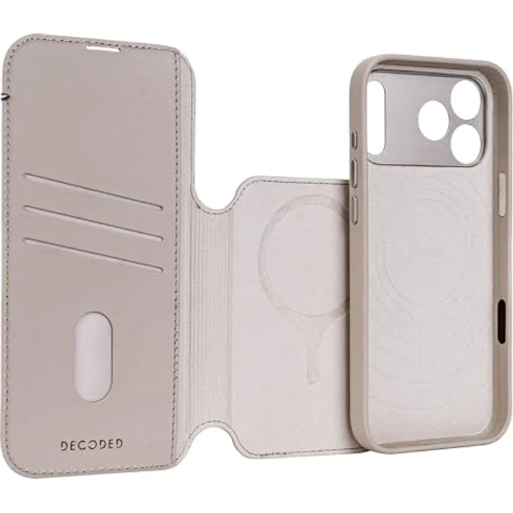 Decoded 2-in-1 Lederhülle für iPhone 17 Pro Max, Abnehmbare Wallet, Premium ECCO Leder, Kompatibel mit MagSafe, Kratzfest, Beige – Bild 5
