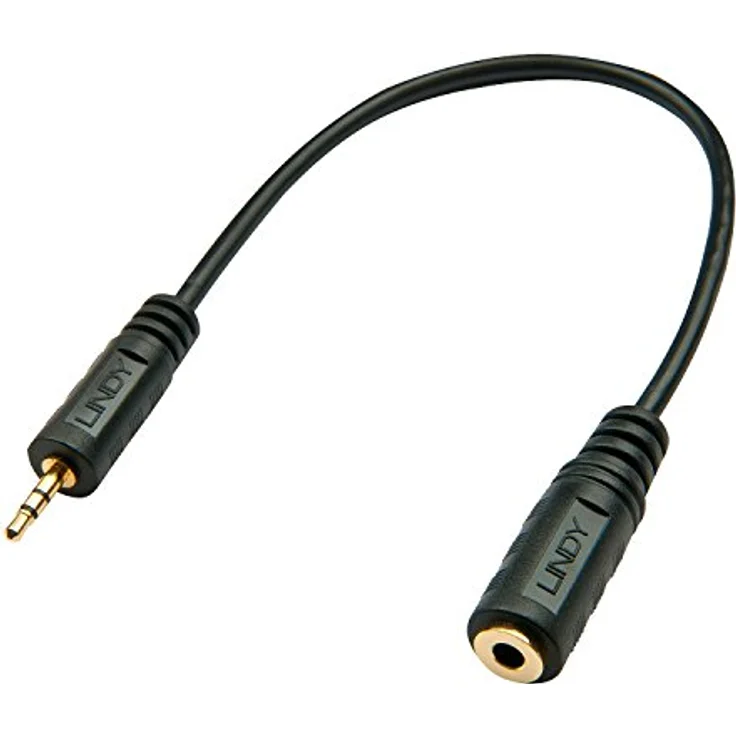 LINDY 35698 Premium Audio Kabel Klinkenstecker 2, 5 mm Klinke männlich auf 3, 5 mm Weiblich, 30 cm – Bild 2