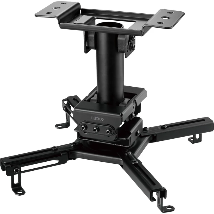 Deltaco ARM-0410, Deckenprojektorhalterung aus Stahl für OFFICE-Panels, Schwarz, mit Schnellverschluss und Kabelmanagement