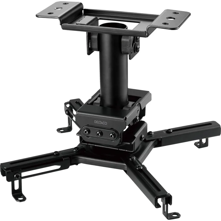 Deltaco ARM-0410, Deckenprojektorhalterung aus Stahl für OFFICE-Panels, Schwarz, mit Schnellverschluss und Kabelmanagement
