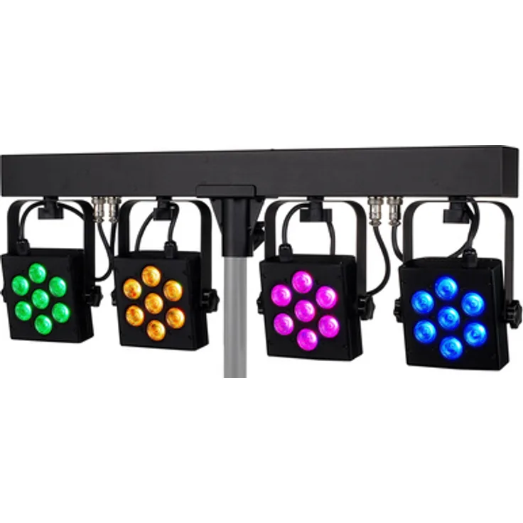 Stairville CLB4 RGB Compact LED Bar 4, 4x 21W RGB Scheinwerfer für Bühnenbeleuchtung, DMX steuerbar, inkl. Transporttasche
