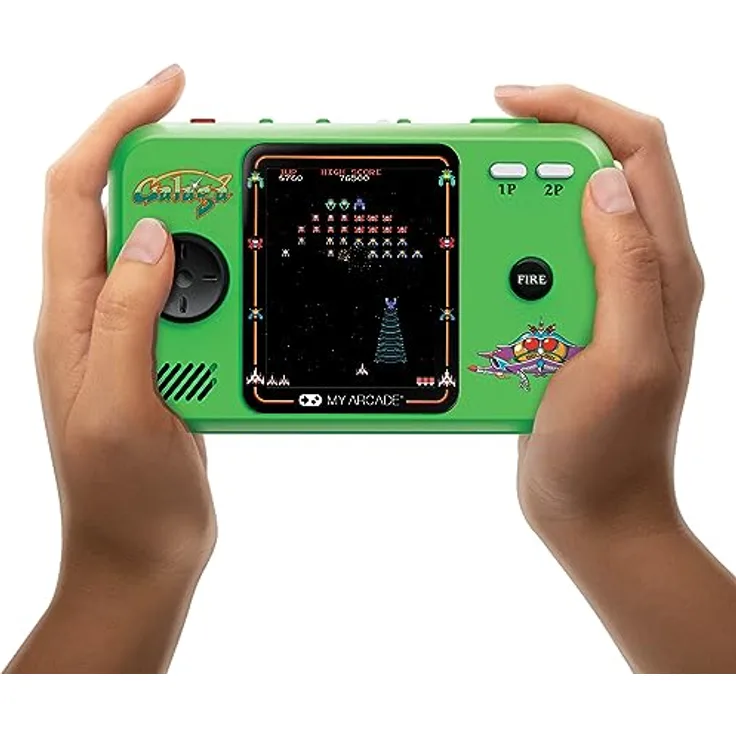 My Arcade GALAGA POCKET PLAYER PRO, Arcade-Handheld-Gaming-System mit 2.75" Hochauflösendem Display und integriertem Lautsprecher