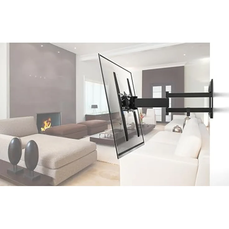 Meliconi Slimstyle Plus 400 SDR, TV-Wandhalterung 40''-82'' VESA 200-300-400, Maximalbelastung 30 Kg, Horizontale Neigung ±90°, Vertikale Neigung +10°/-5°, mit Fast Block, Easy Fix Up & Down System, schwarz – Bild 3