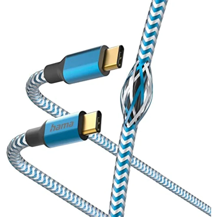 Hama Ladekabel Reflective, USB-C - USB-C, 1,5 m, Nylon, Blau – Bild 3