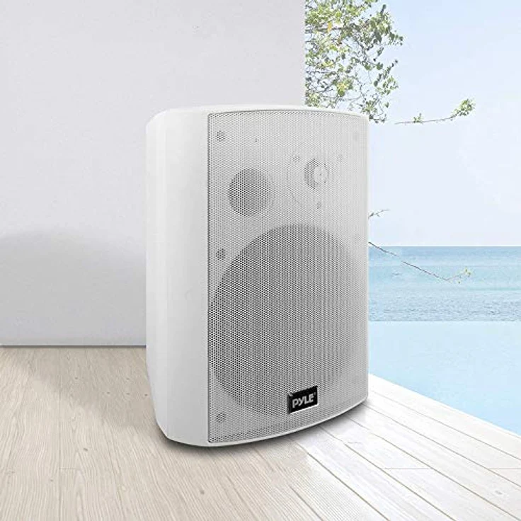 Pyle Sistema de Altavoces Estereo, Bluetooth Lautsprecher, wasserdicht, 300W, für Innen und Außen, weiß – Bild 2