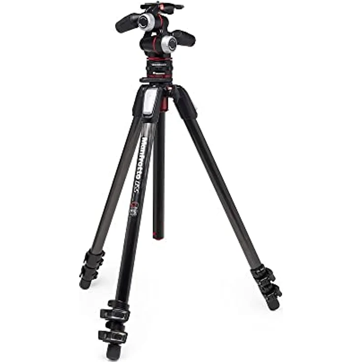 Manfrotto 3-Segment Stativ Kit mit 3-Wege-Neiger aus Aluminium, Fotostativ mit Move Quick Release System, Professionelles Fotografie Zubehör Kit, Kamerastativ mit Kamerakopf – Bild 1