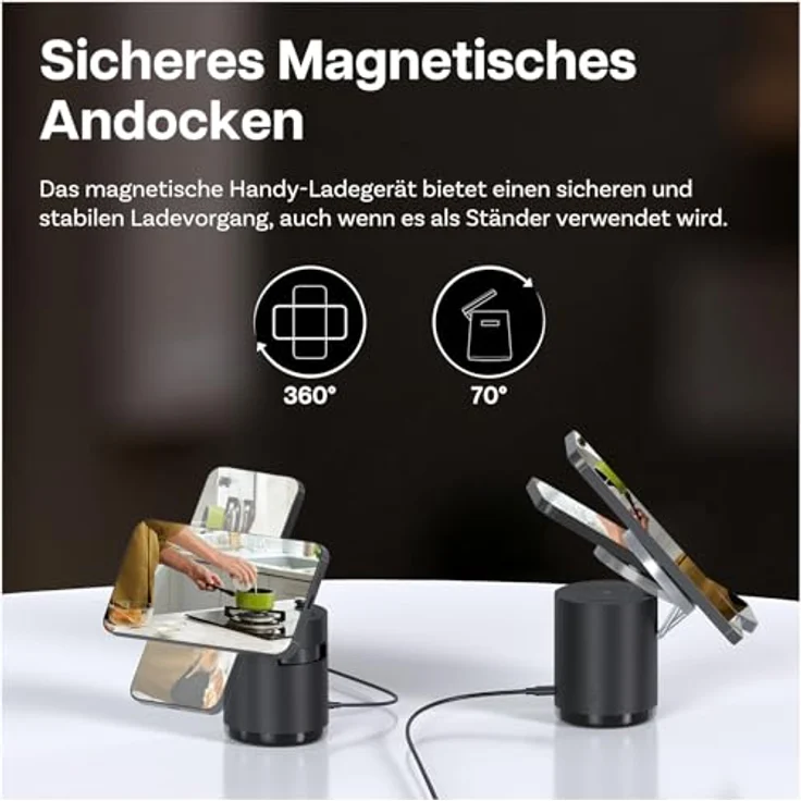 MMOBIEL Induktive Ladestation 4 in 1 Qi2 – Faltbare Kabellose Ladegerät für Samsung Galaxy S25/S24/S23/S22, Watch 7/6/5 und Buds – Inkl. 25W Adapter – Schwarz – Bild 4