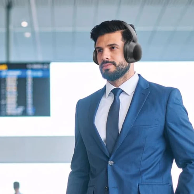 LogiLink BT0071 Over Ear Kopfhörer, Bluetooth® mit aktiver Geräuschunterdrückung (ANC), schwarz, 15 Stunden Akkulaufzeit – Bild 2