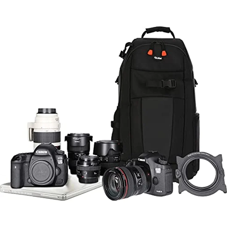 ROLLEI Fotoliner Ocean L Kameratasche, Schwarz, für 2-3 DSLR/DSLM Kameras, 36 recycelte Plastikflaschen, abnehmbarer Regenschutz, atmungsaktive Polsterung, Laptopfach bis 13 Zoll – Bild 6